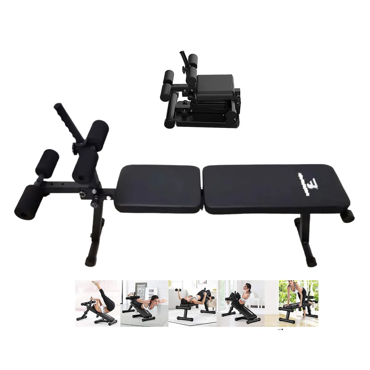 BLACKFIT - Banca Libre Ejercicios Plegable Multifuncional Press Abdominales
