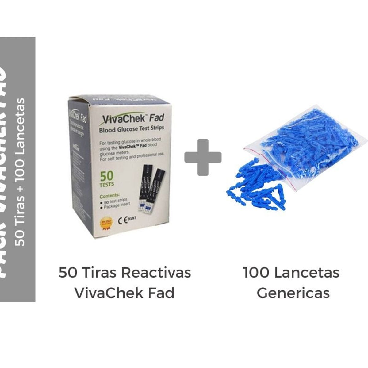 GENERICO - PACK VIVA CHEK FAD: 50 TIRAS Y 100 LANCETAS