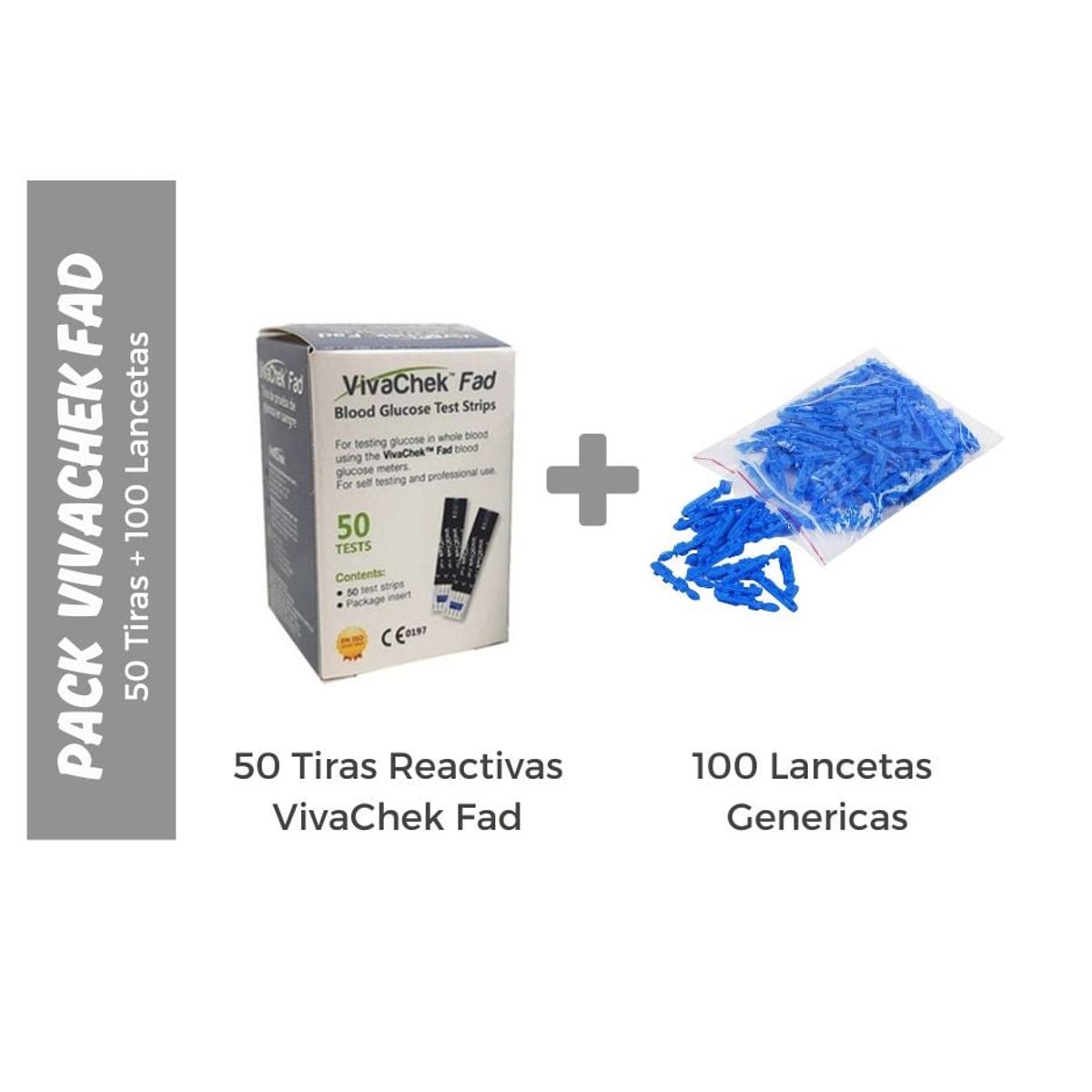 GENERICO - PACK VIVA CHEK FAD: 50 TIRAS Y 100 LANCETAS