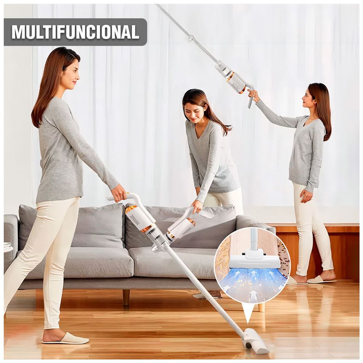 KELLER - Aspiradora de Mano Vertical Inalámbrica 2 en 1 para Hogar Carro AY2 BL