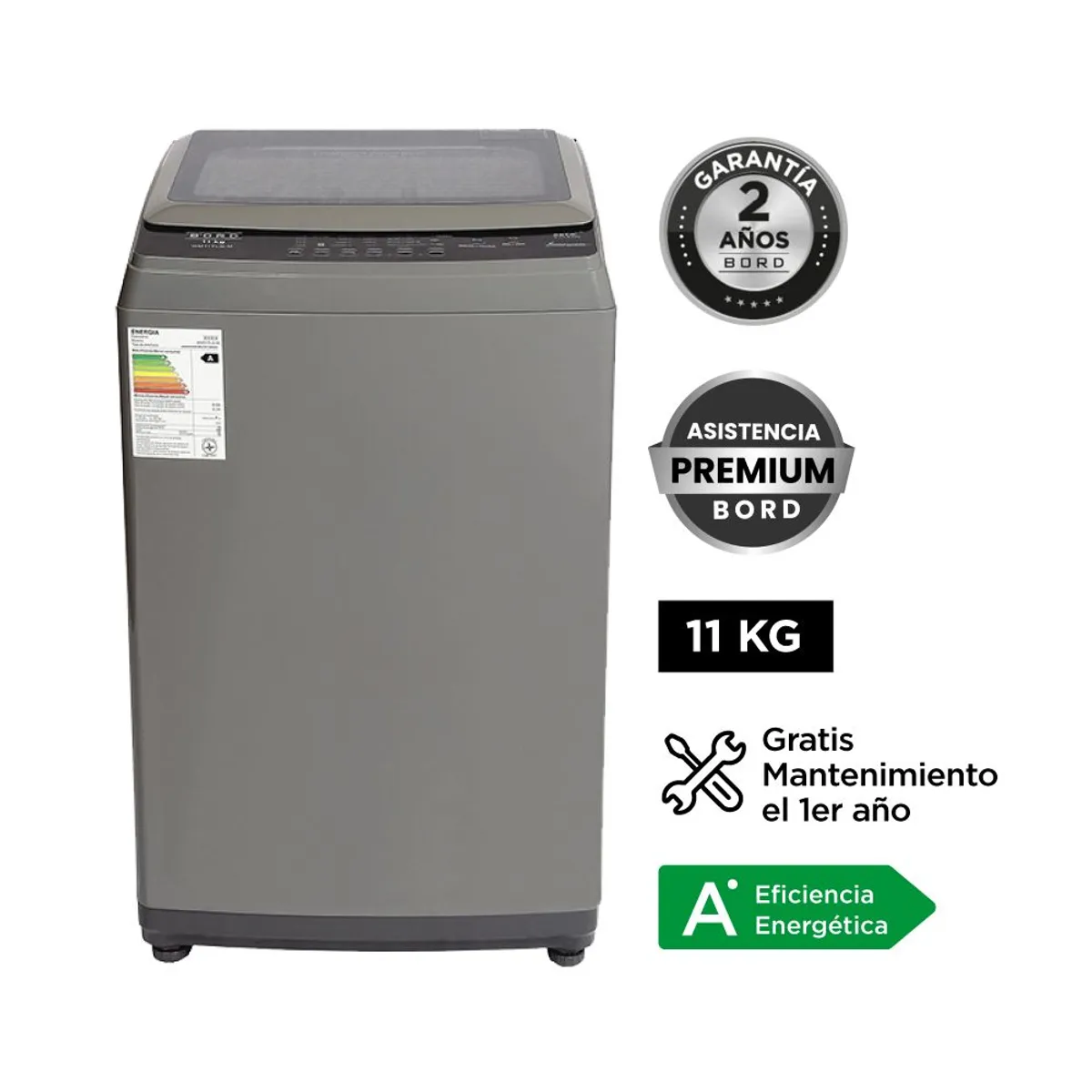 BORD - LAVADORA BORD 11KG WM11TLG-M GRIS