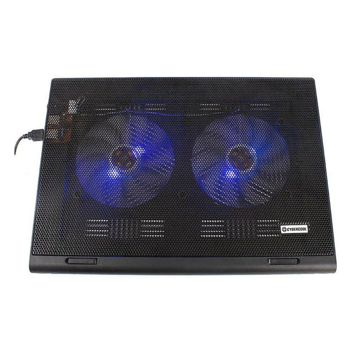 CYBERCOOL - Cybercool HA-71 Cooler para Laptop con Doble Ventilador Led Azul