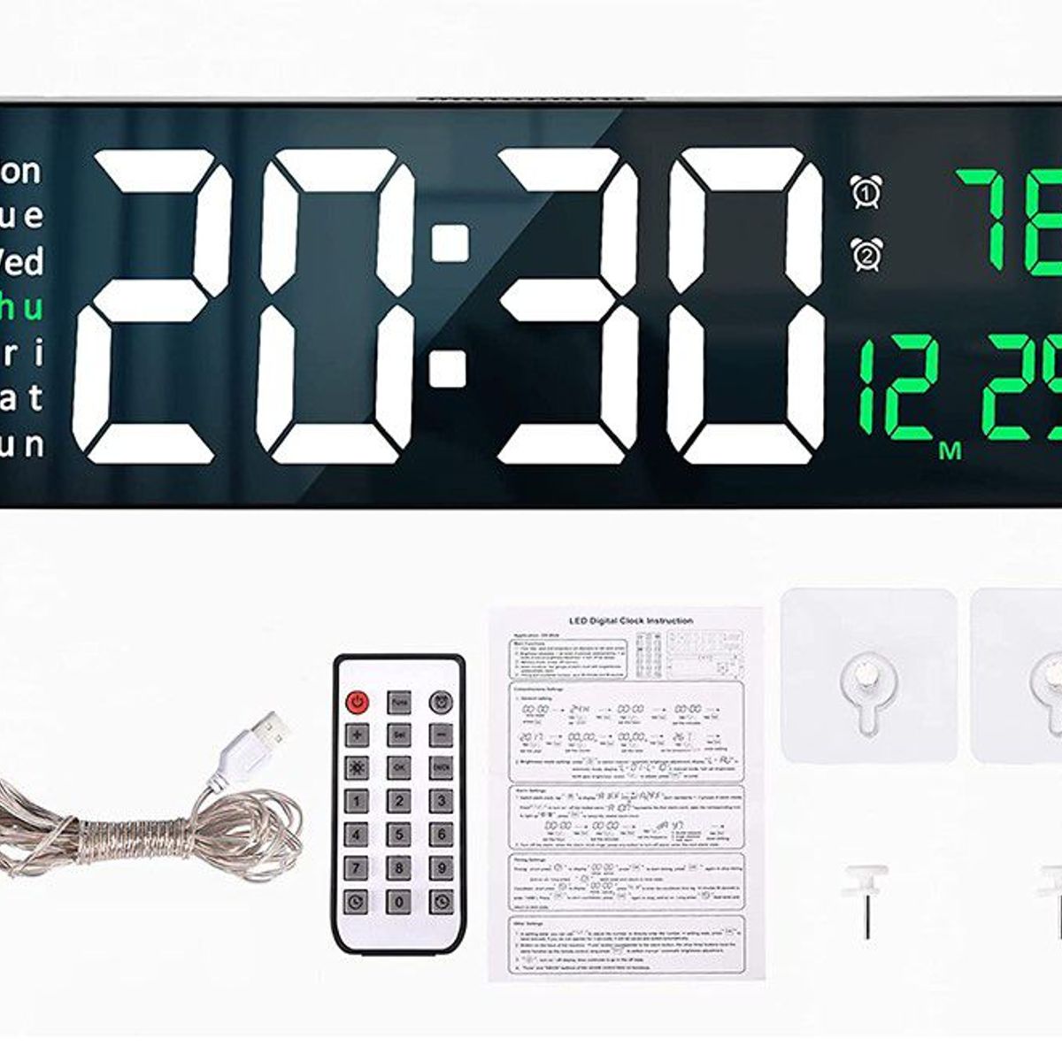 GENERICO - Reloj Digital Led Pared Con Cronometro Multifuncional Alarma