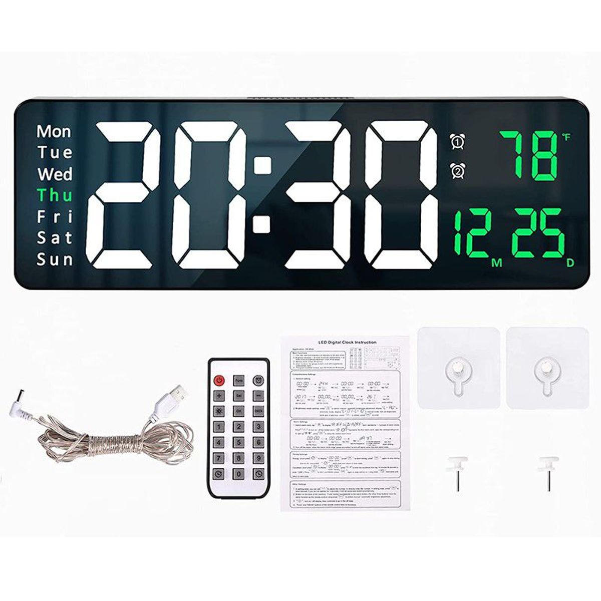 GENERICO - Reloj Digital Led Pared Con Cronometro Multifuncional Alarma