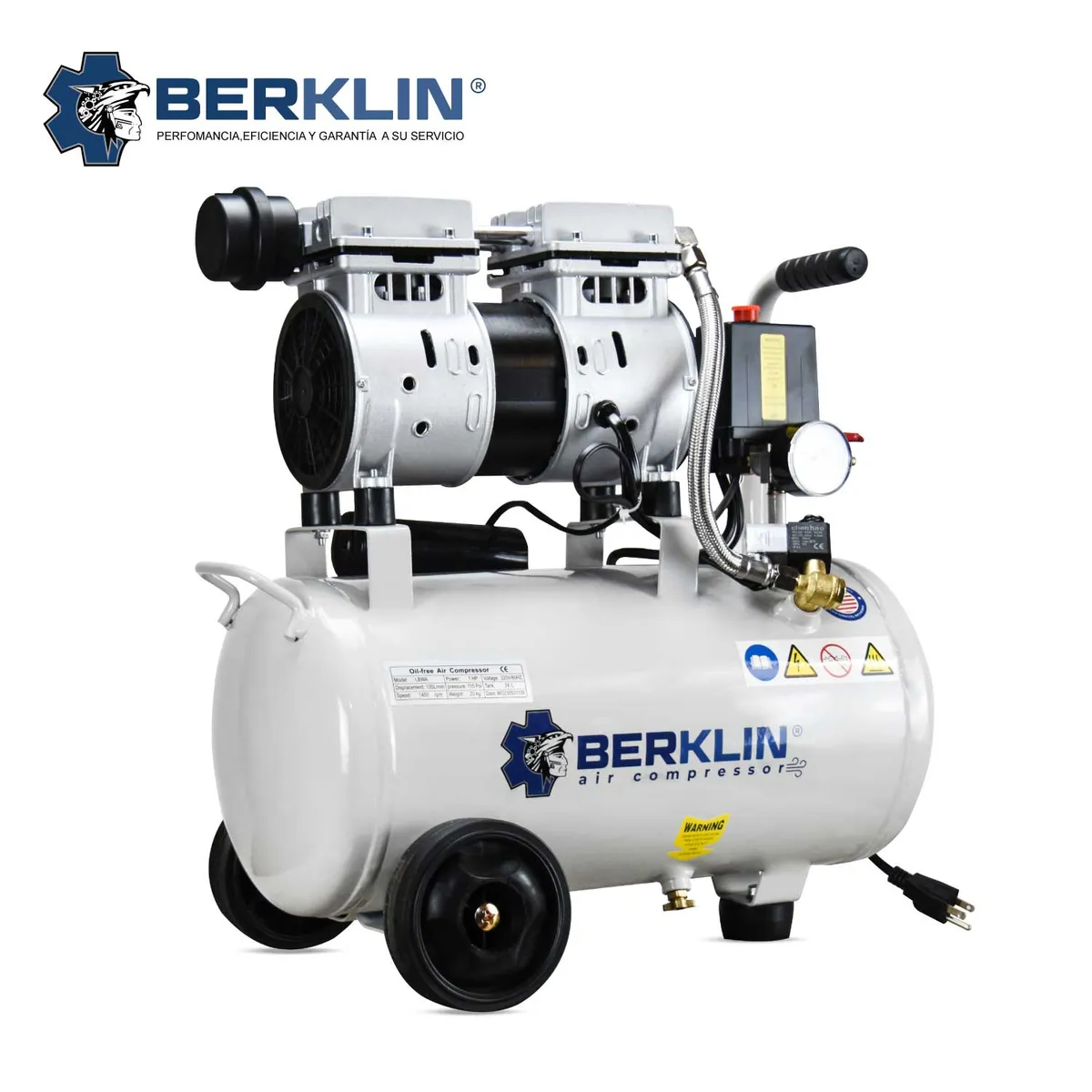 BERKLIN - Compresora Silenciosa de 24 litros