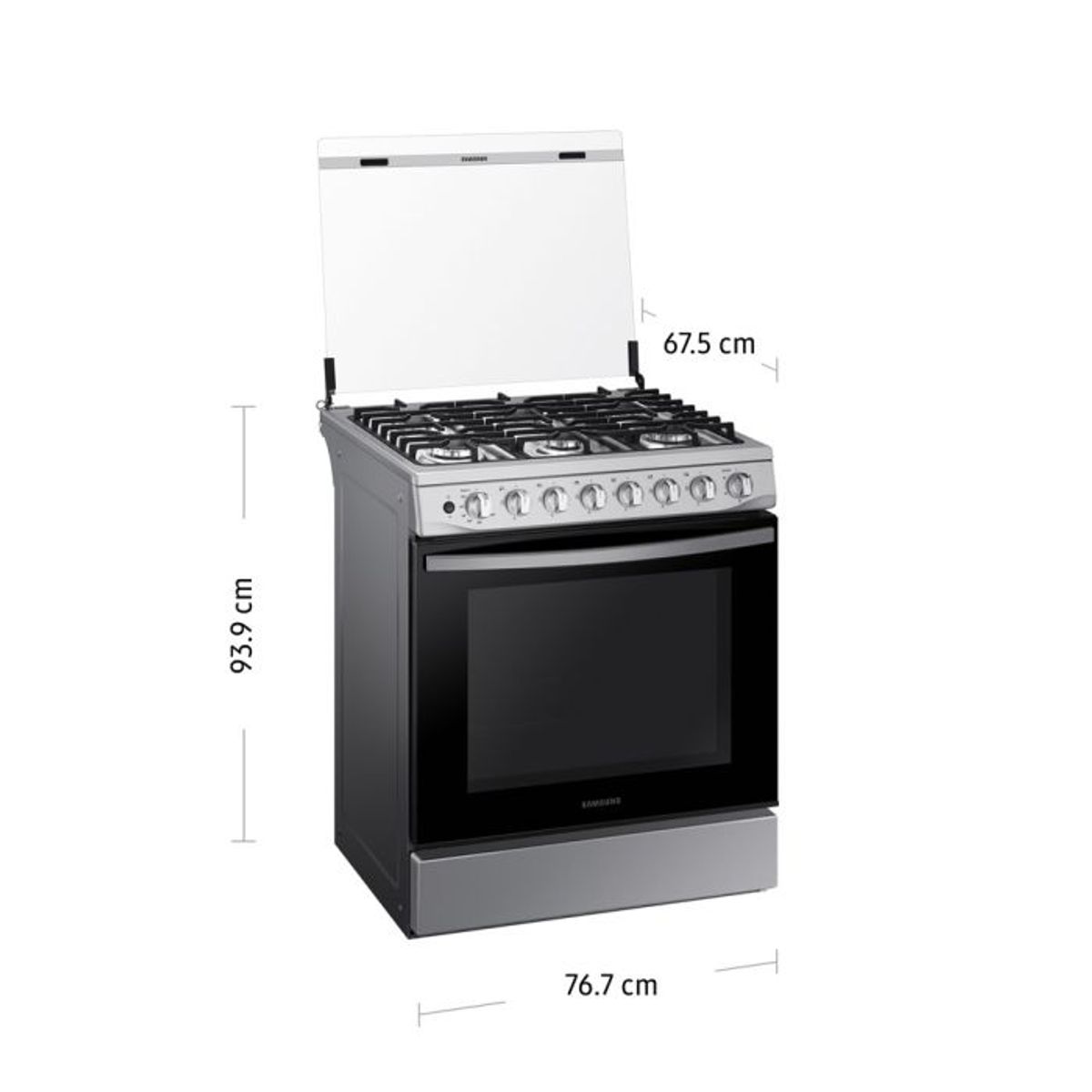 SAMSUNG - COCINA A GAS SAMSUNG 6 HORNILLAS BLACK SMOG 76CM