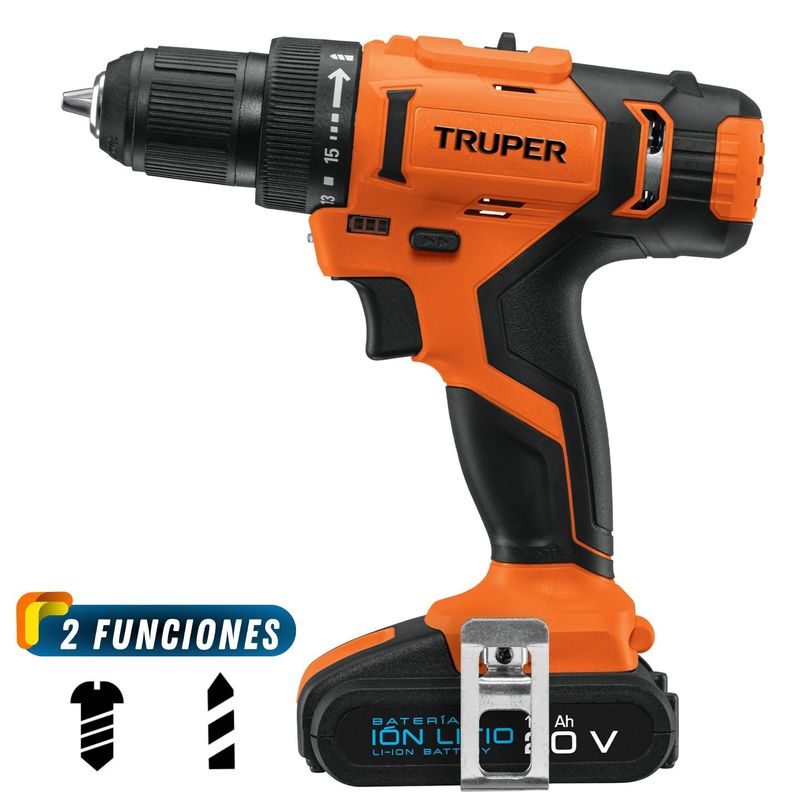 TRUPER - Taladro percutor inalámbrico 20V 2 funciones 1/2" 220V Truper
