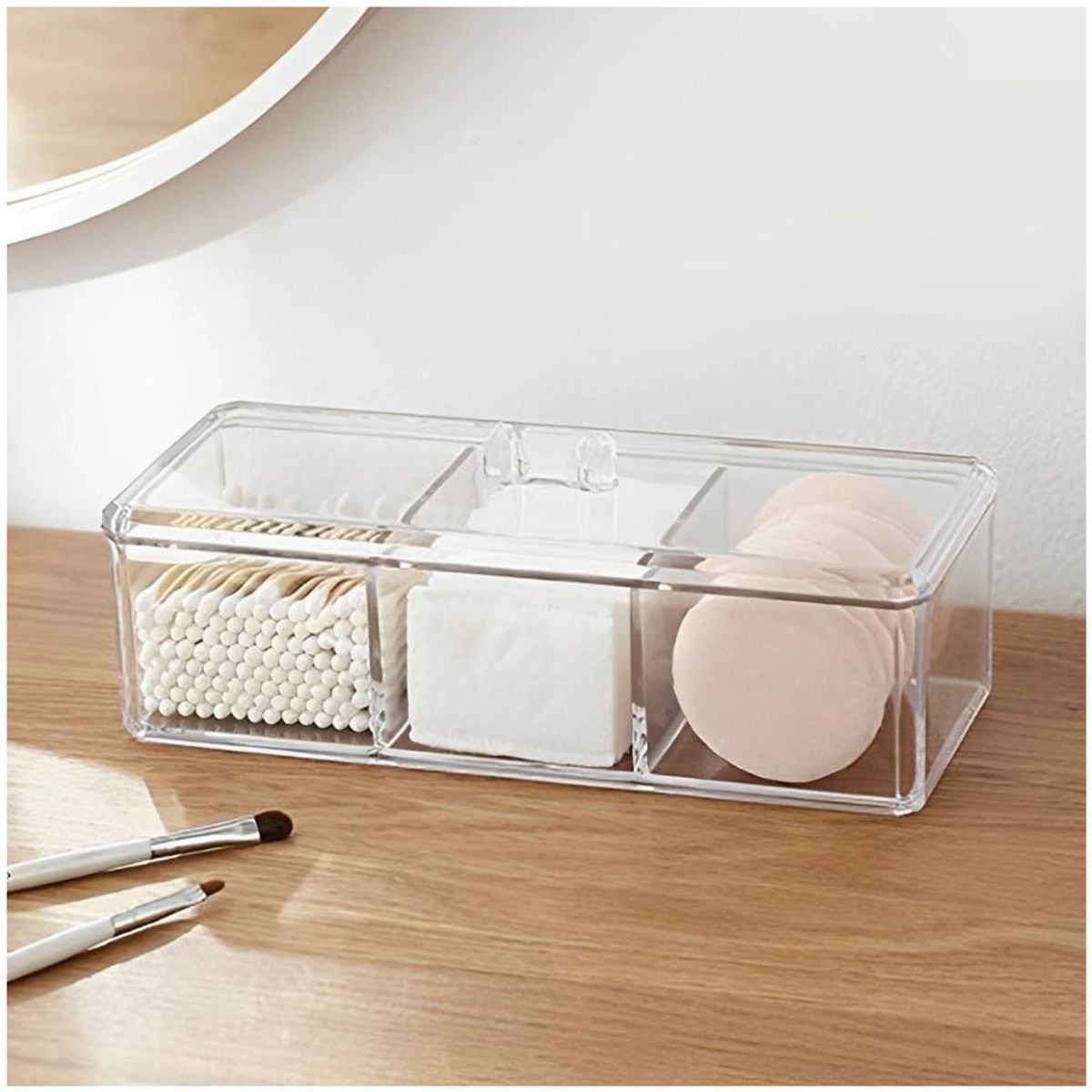 MINARI - Organizador de Hisopos Discos Desmaquillantes Acrílico 61A