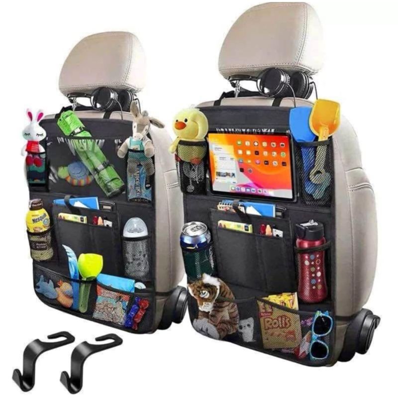 GENERICO - Organizador de Asiento de Auto con Portabotellas y Tablets - Celulares
