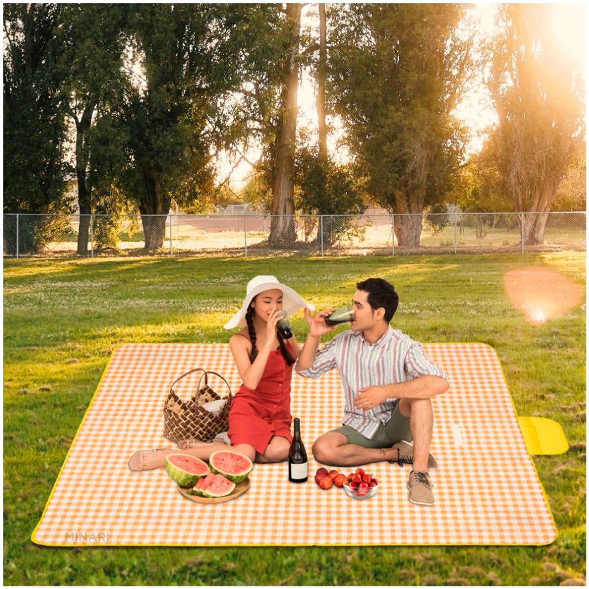 MINARI - Alfombra Manta para Picnic Camping Playa Impermeable Portátil XL AM 19M