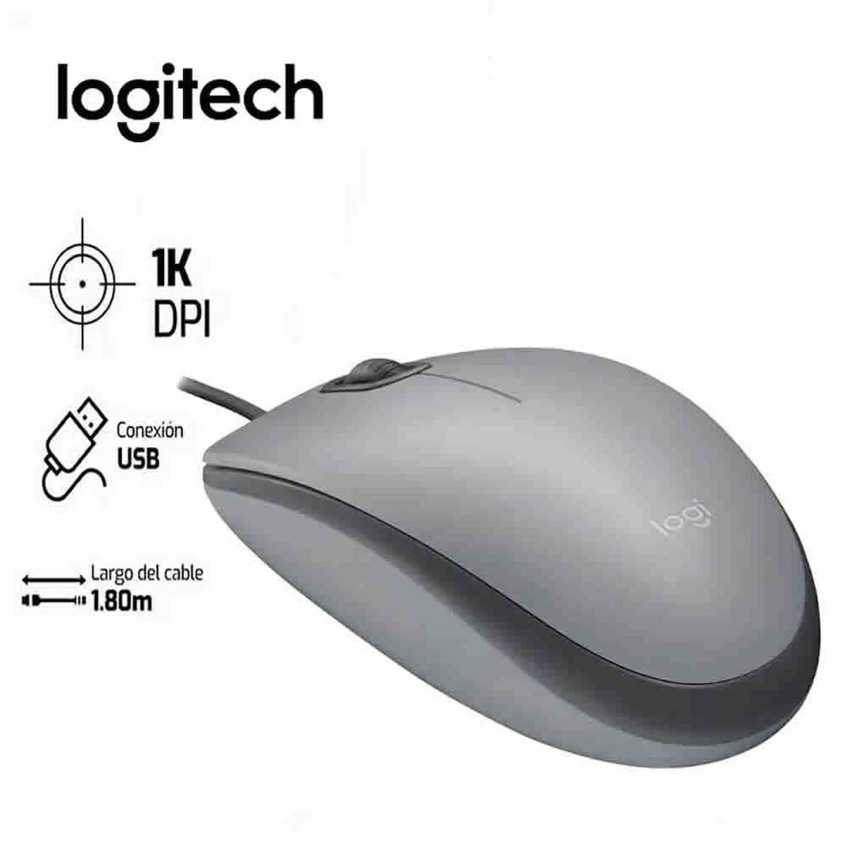 LOGITECH - MOUSE LOGITECH M110 - PLOMO