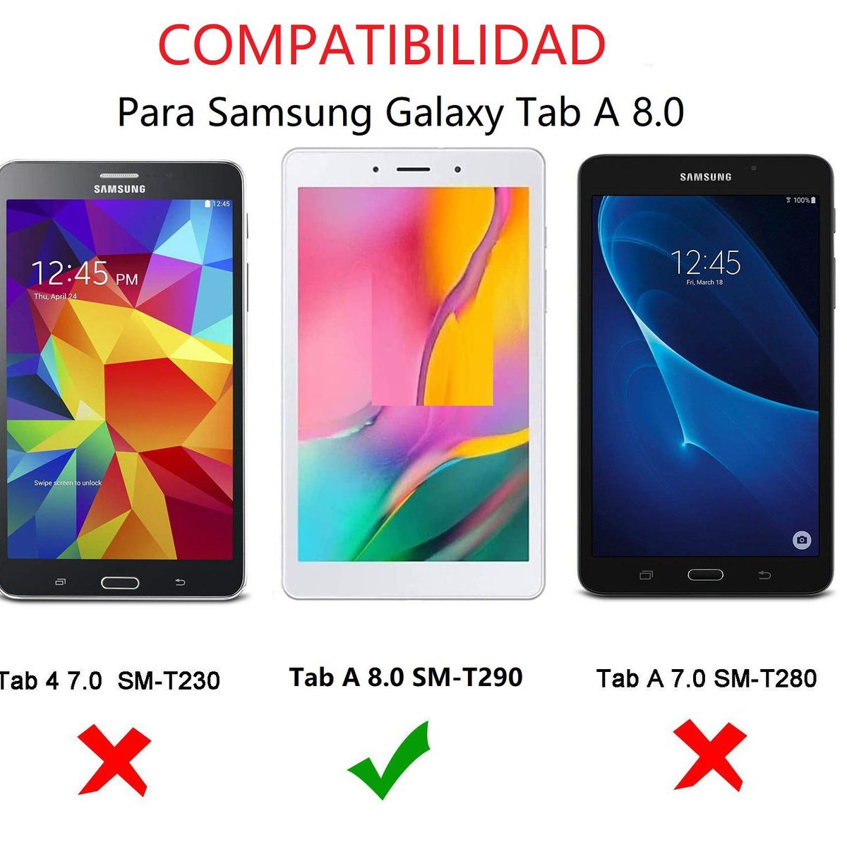 GENERICO - Funda con Mica con Lapiz para Samsung Tab A 8.0 2019 SM-T290 Protector