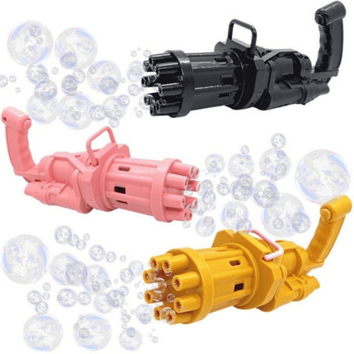 GENERICO - Pistola para Niños Lanza  Burbujas de 8 Agujeros