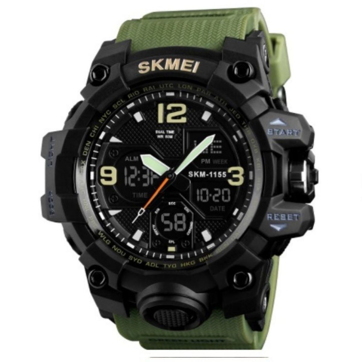 SKMEI - Reloj Skmei 1155 Dual Verde Militar