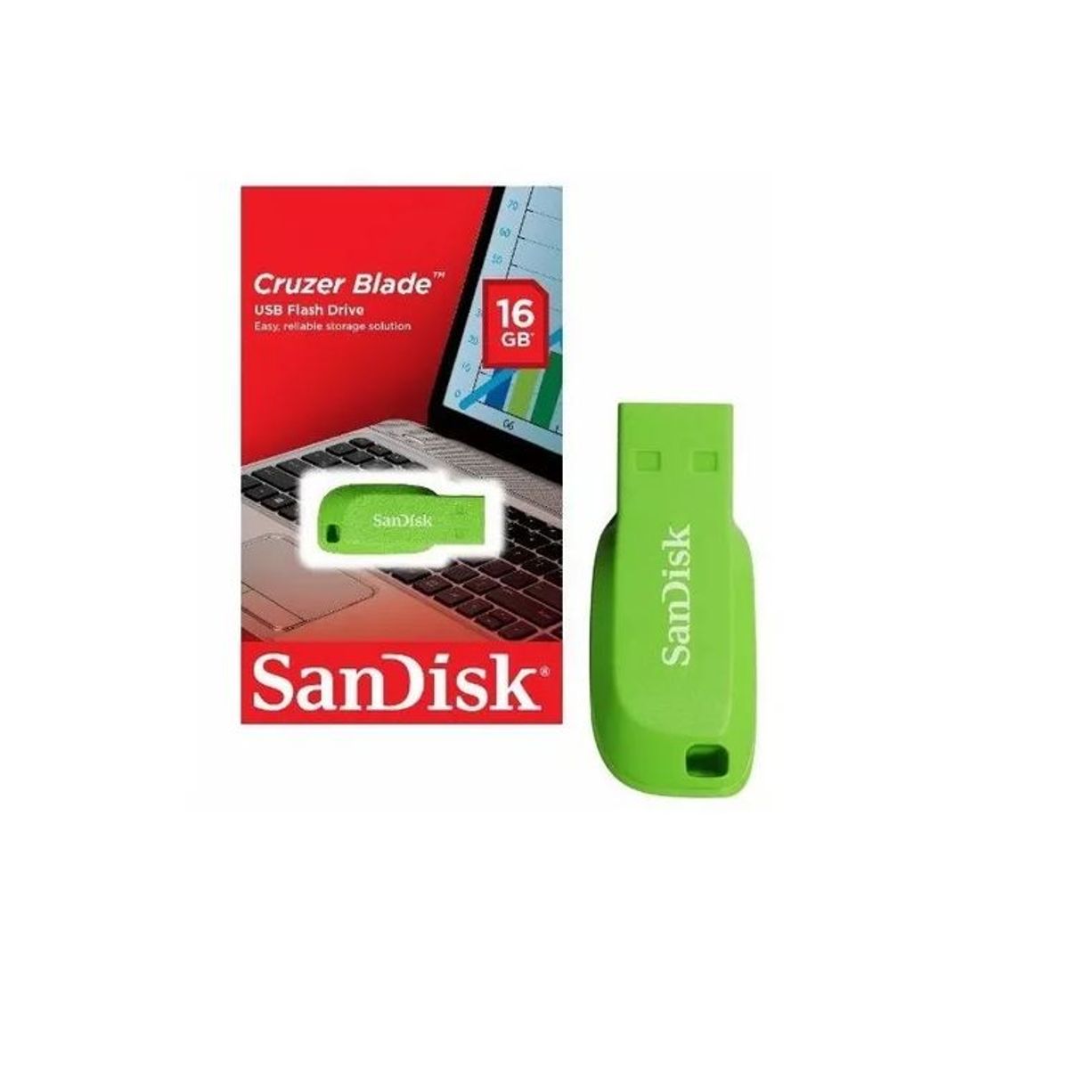 SANDISK - Memoria Usb SanDisk Cruzer Blade 16GB - Verde