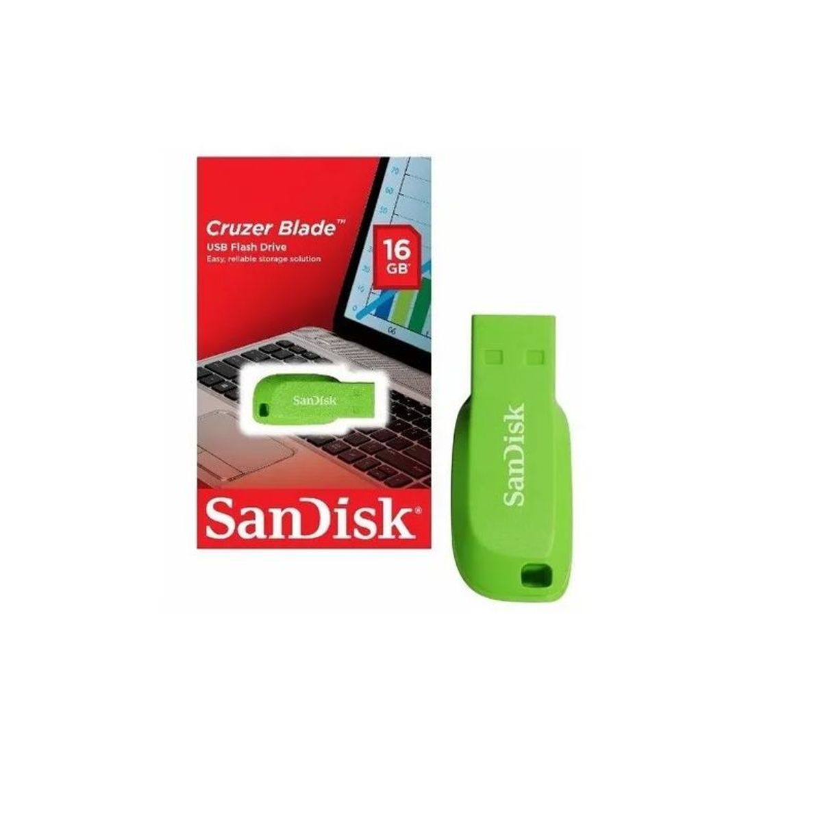 SANDISK - Memoria Usb SanDisk Cruzer Blade 16GB - Verde
