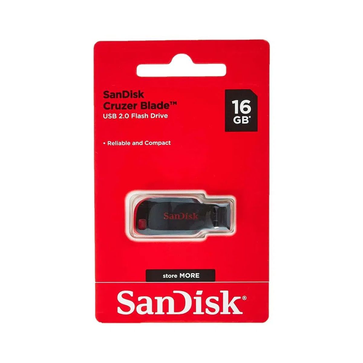 SANDISK - Memoria Usb SanDisk Cruzer Blade 16GB - Negro