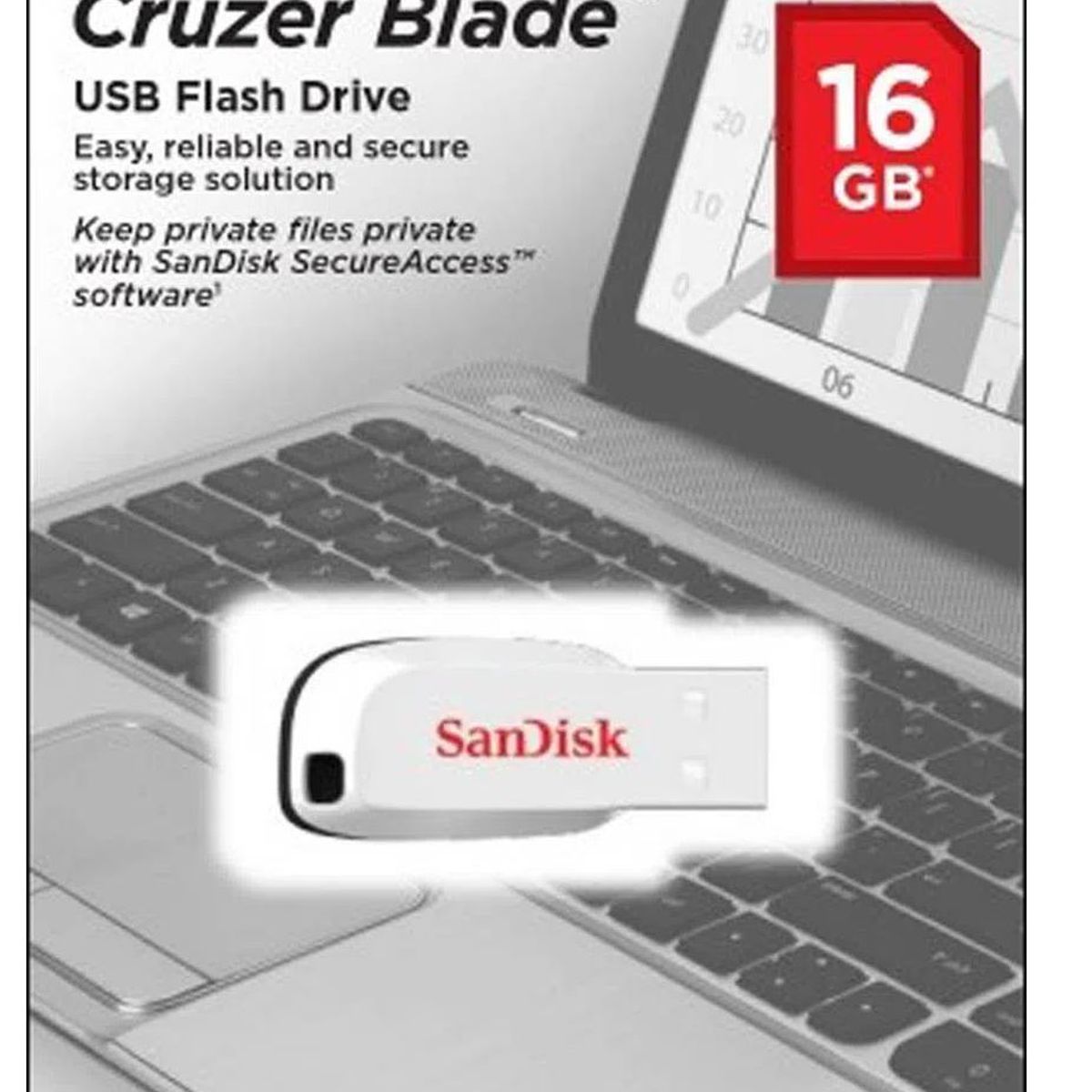 SANDISK - Memoria Usb SanDisk Cruzer Blade 16GB - Blanco