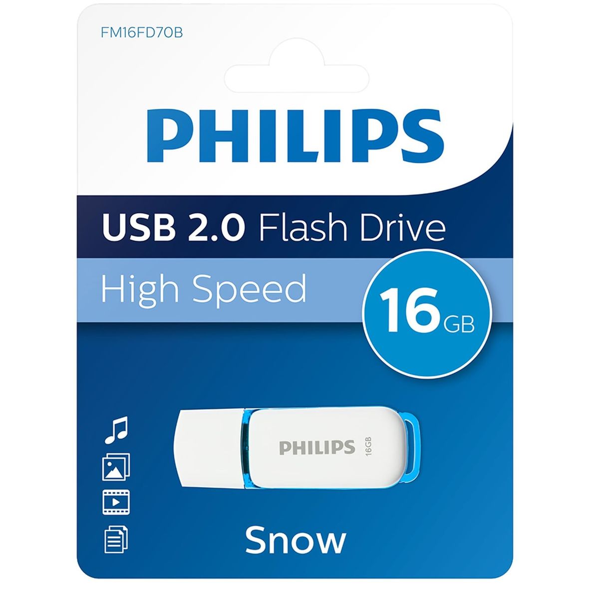 PHILIPS - Memoria USB 16 Gb 2.0 Flash Drive High Speed -Snow
