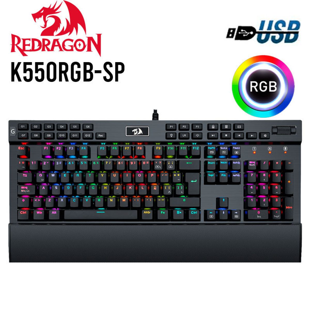REDRAGON - teclado redragon yama k550 negro español