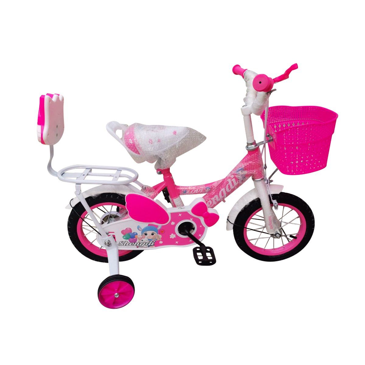 GENERICO - Bicicleta Para Niña Infantil Kids Aro 12 Doble Asiento Fucsi