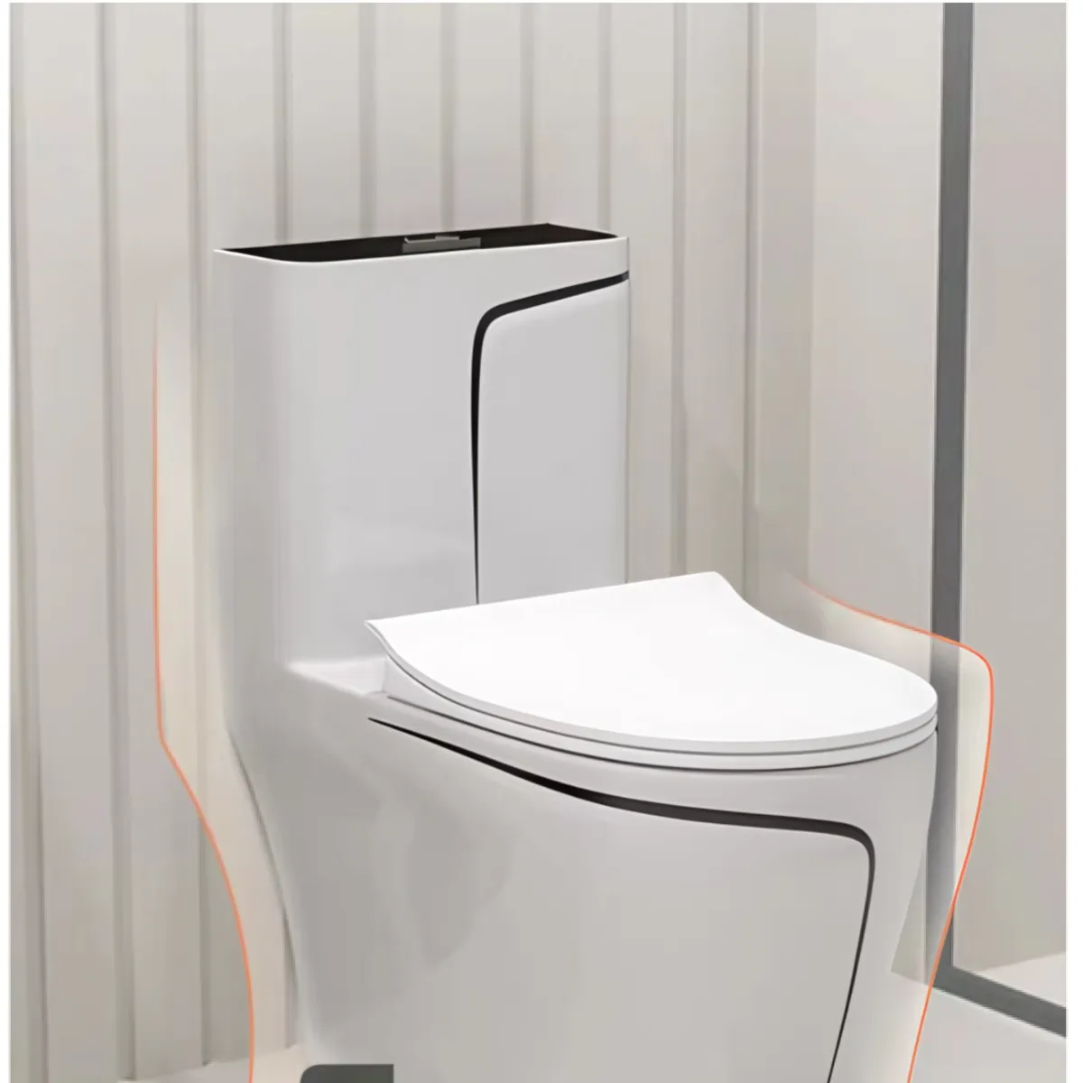 GREEN HOUSE - Inodoro de Lujo mediterraneo modelo europeo filo negro