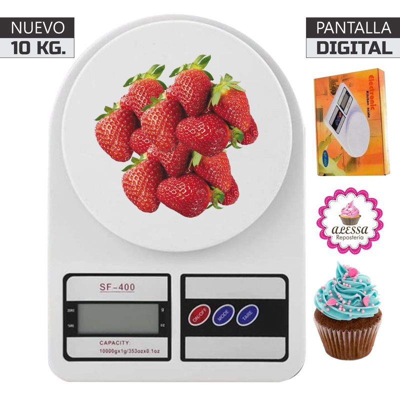 GENERICO - Balanza digital gramera de Cocina Repostería 10 kg.