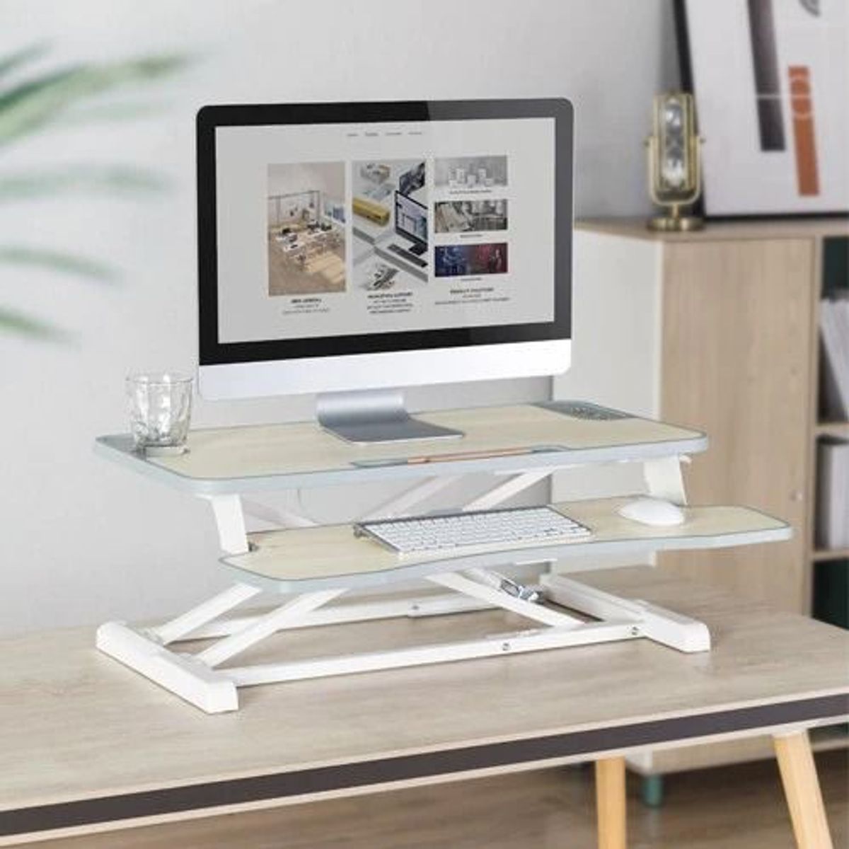 GENERICO - Escritorio de mesa con Altura Regulable para trabajar Sentado o Parado