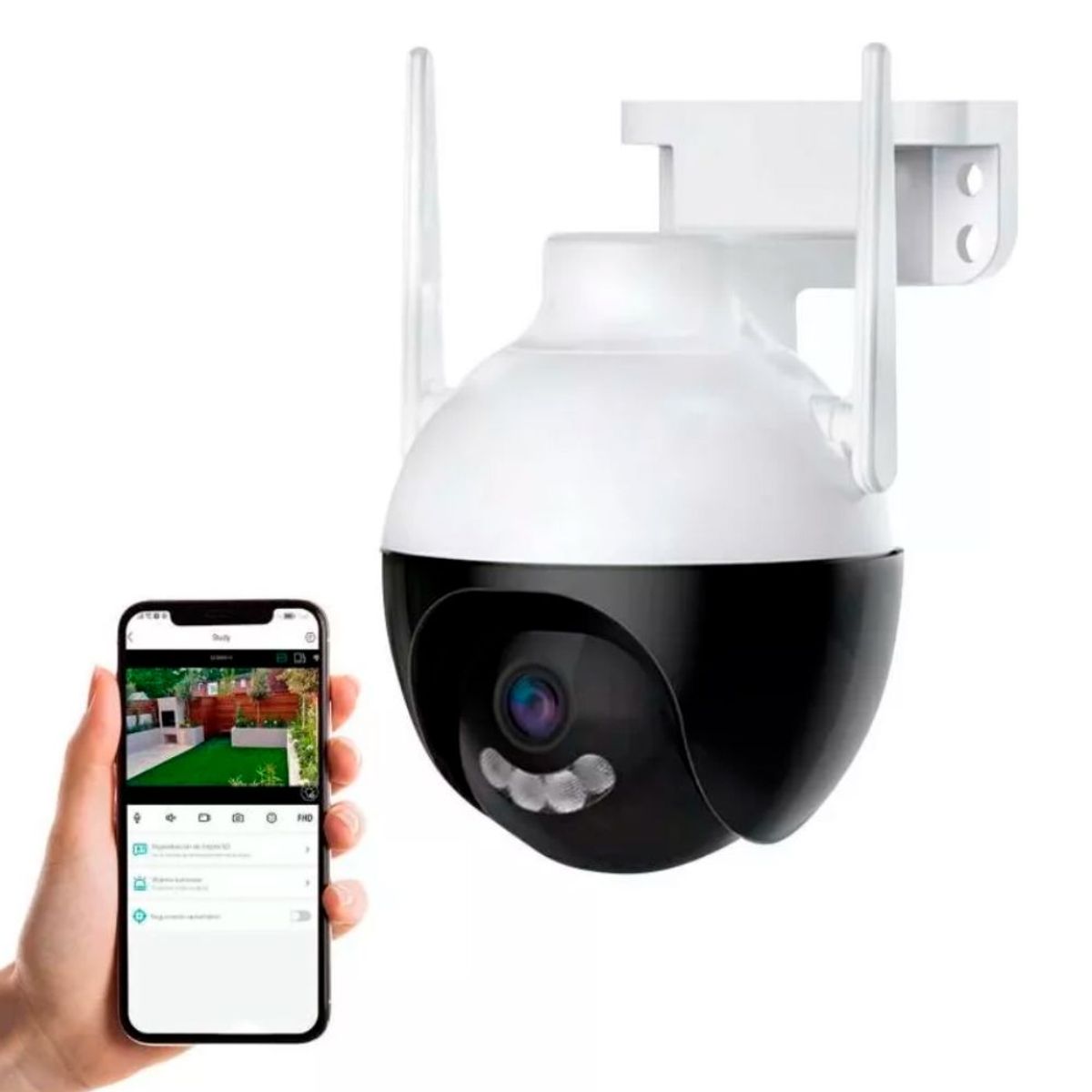 GENERICO - Camara Vigilancia Domo 3mp Ip Exterior Wifi Inalambrica Con Sensor y Alarma