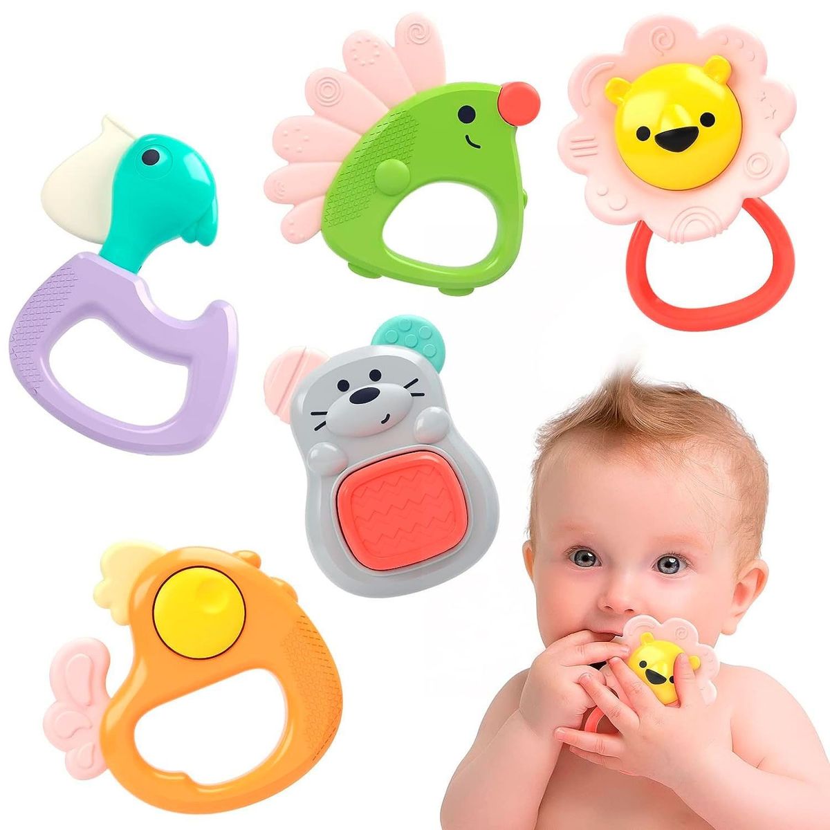 GENERICO - Mordedores de Bebes Bosque Hola E318A 5 Piezas