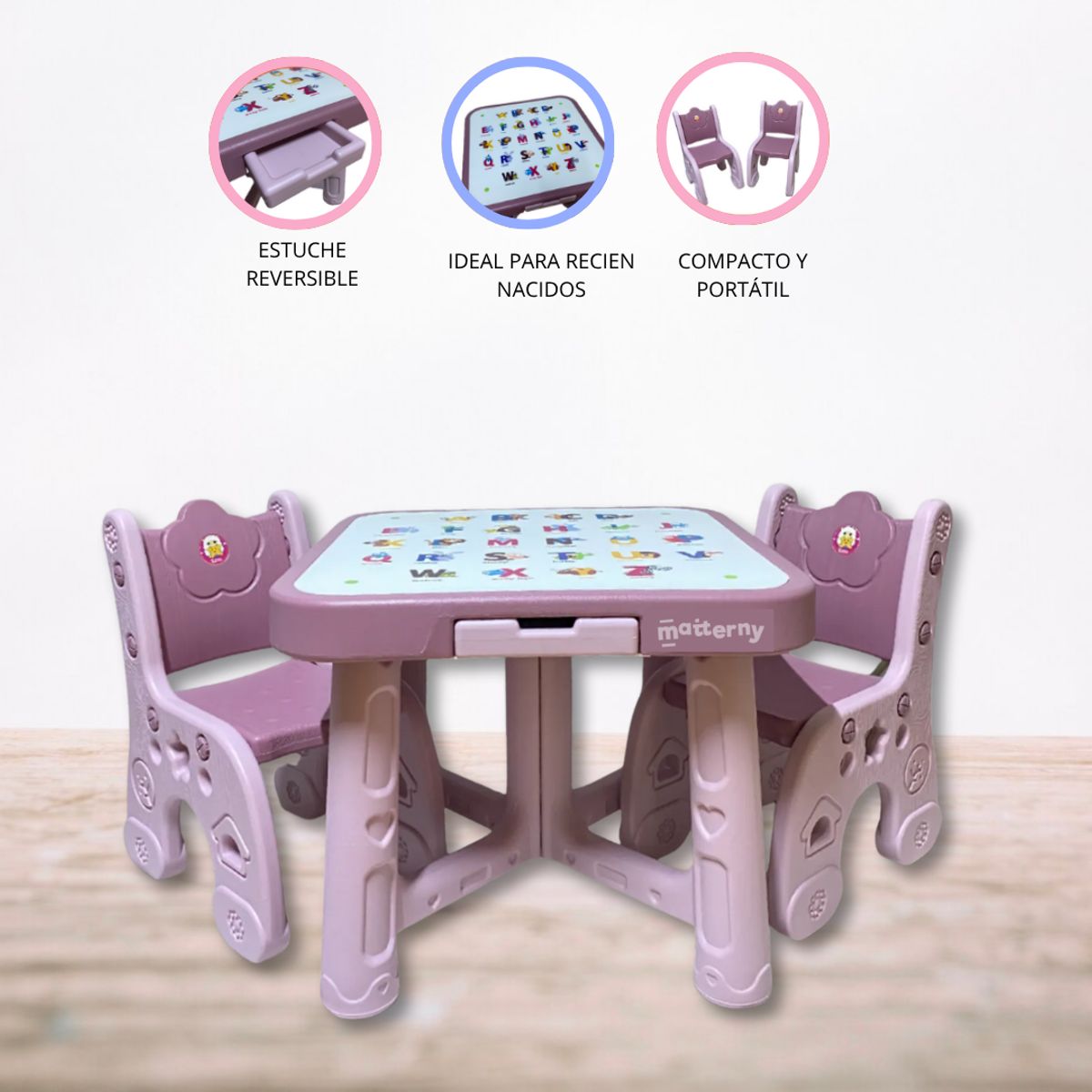 DOUX BEBE - Silla Escritorio 3 en 1 «CHILDESK» Pink