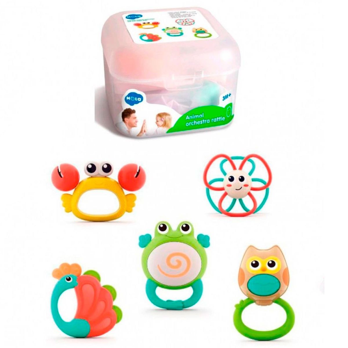 JP SOPORTECOM - Mordedores de Bebes Bosque Hola E318A 5 Piezas