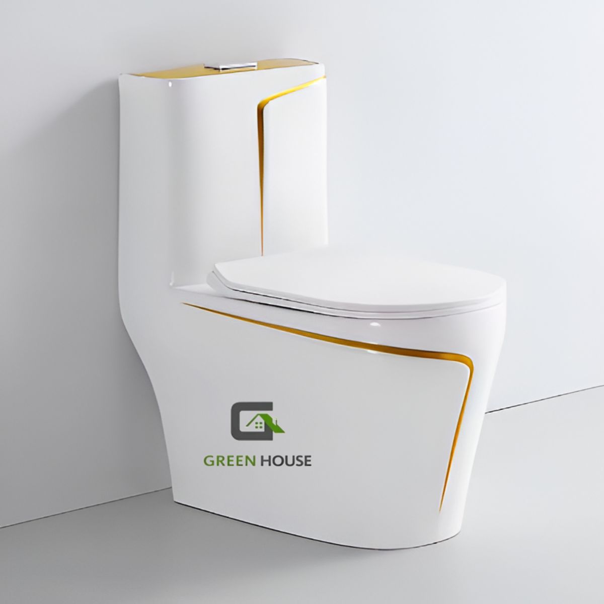 GENERICO - INODORO DE LUJO MEDITERRANEO MODELO EUROPEO FILO DORADO