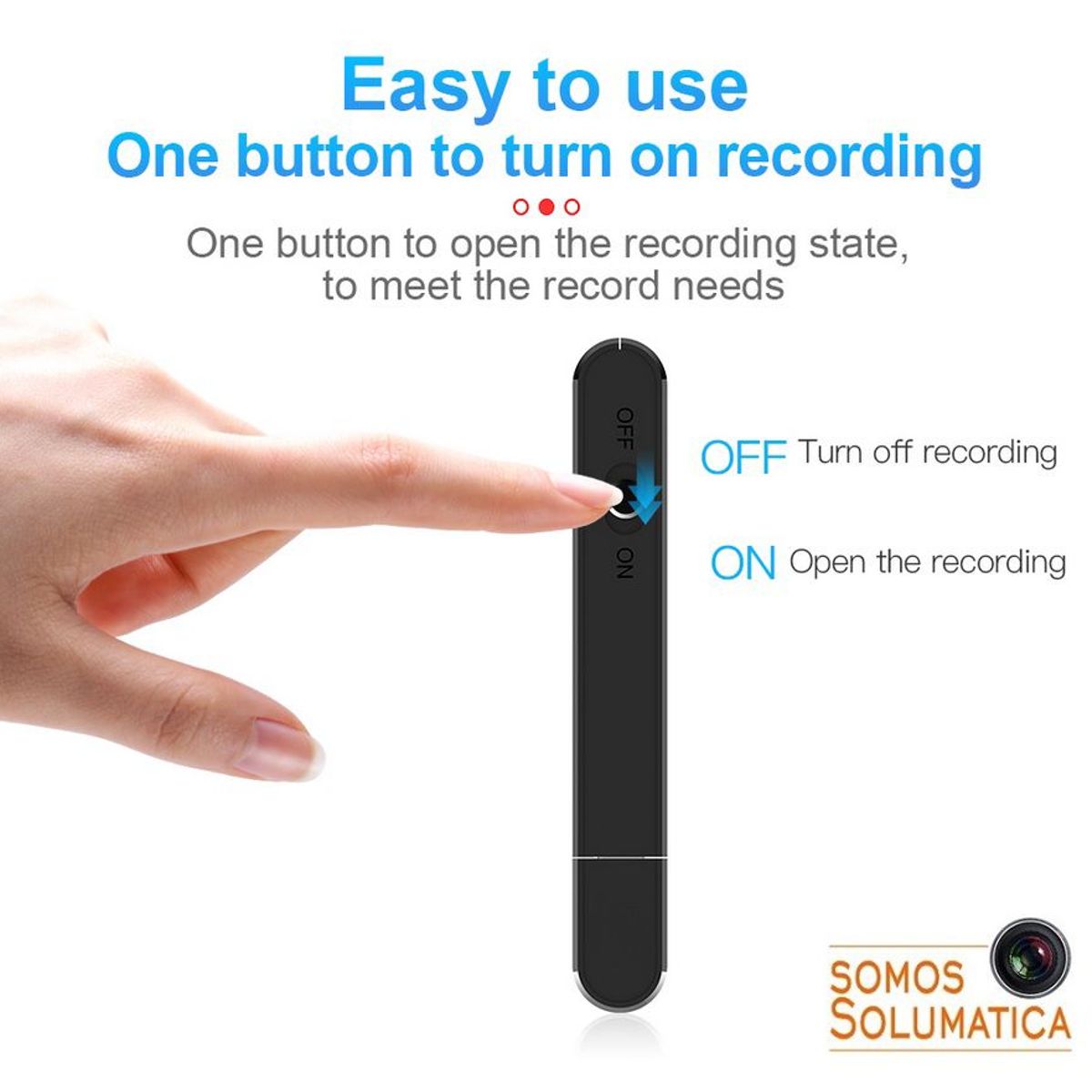 OEM - Grabadora De Voz USB Espia 32Gb - Solumatica - 24 horas de Grabacion