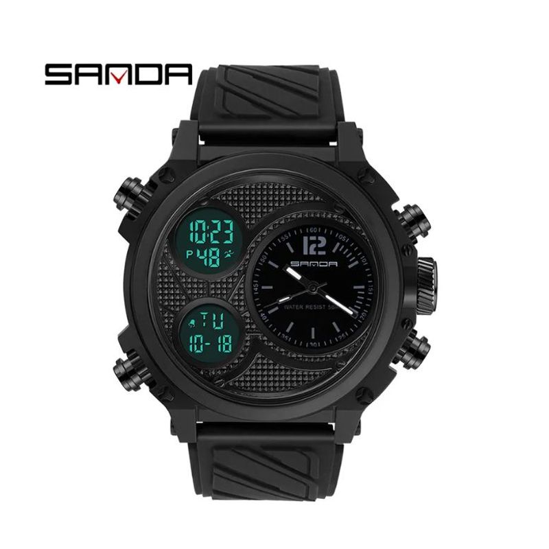 SANDA - RELOJ HOMBRE SANDA - MULTIFUNCIONAL NEGRO 3002