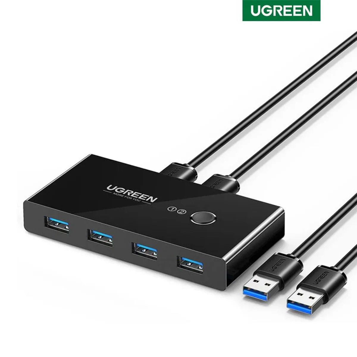 UGREEN - Adaptador Conmutador KVM Switch 2en4 UGREEN 4X USB Transmisión 2 PC