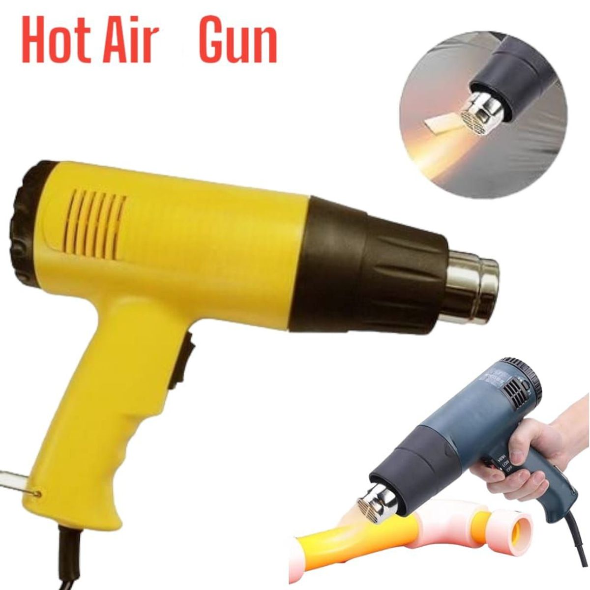 GENERICO - Pistola de Calor 2000Watts Flujo de Aire Caliente Compacto