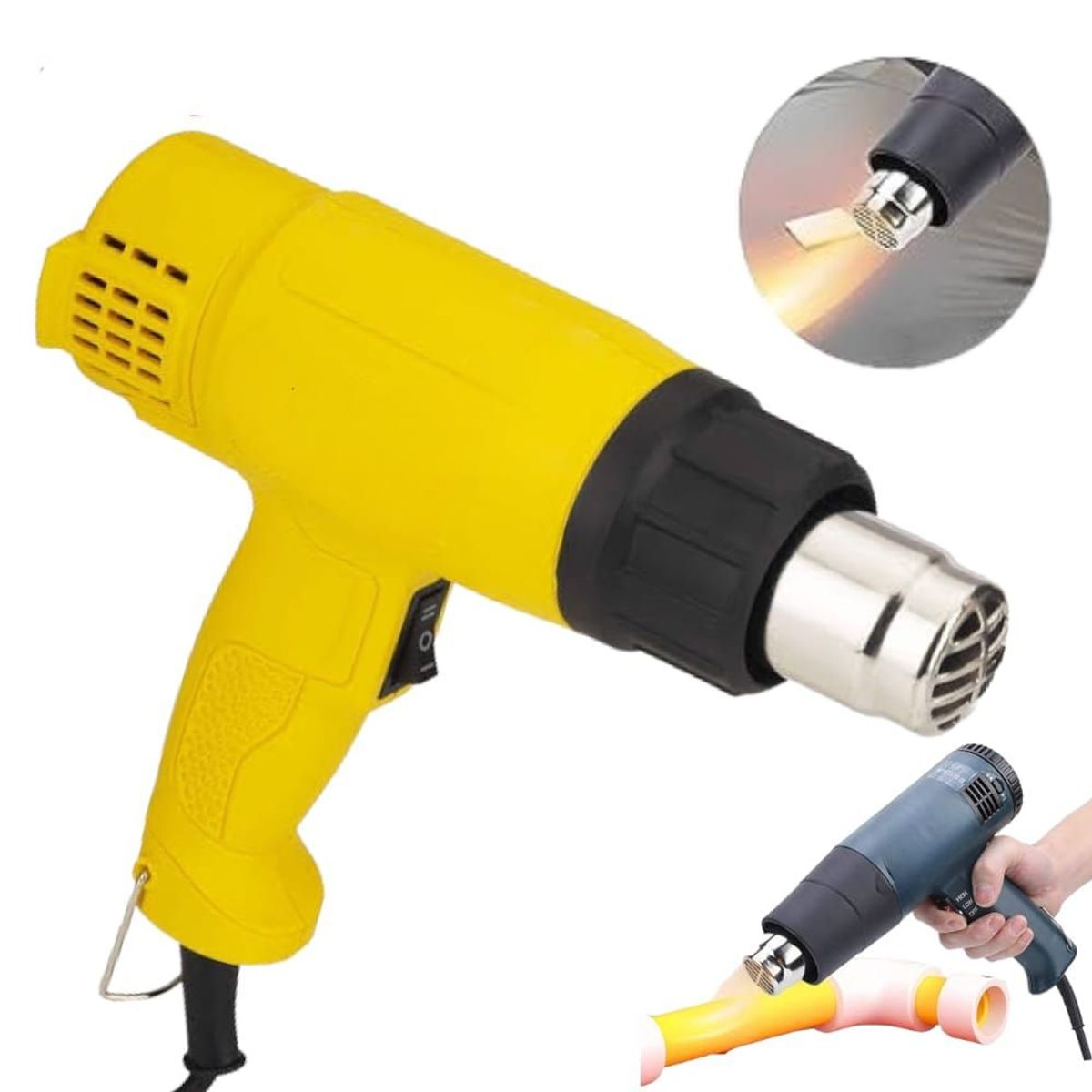 GENERICO - Pistola de Calor 2000Watts Flujo de Aire Caliente Compacto