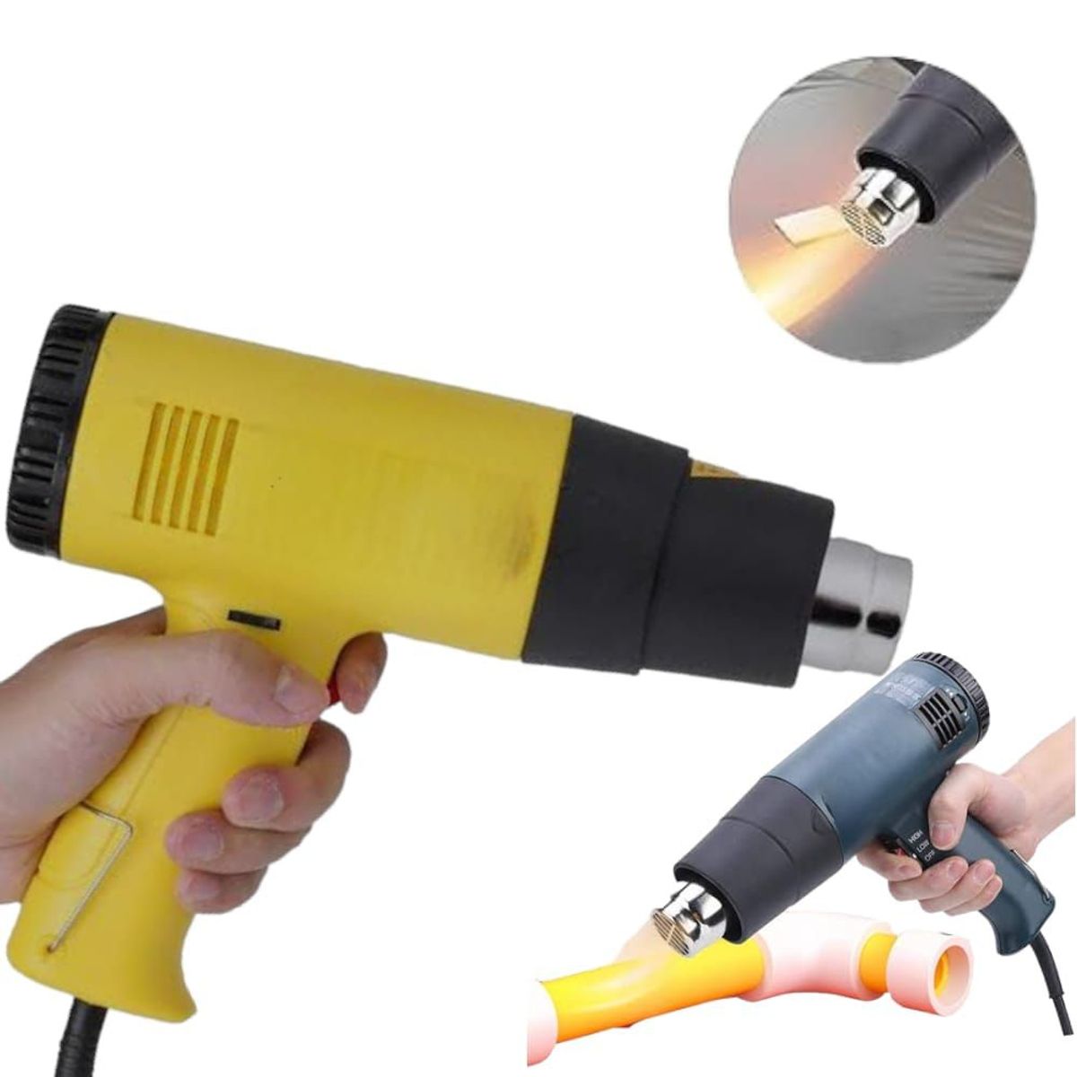 GENERICO - Pistola de Calor 2000Watts Flujo de Aire Caliente Compacto