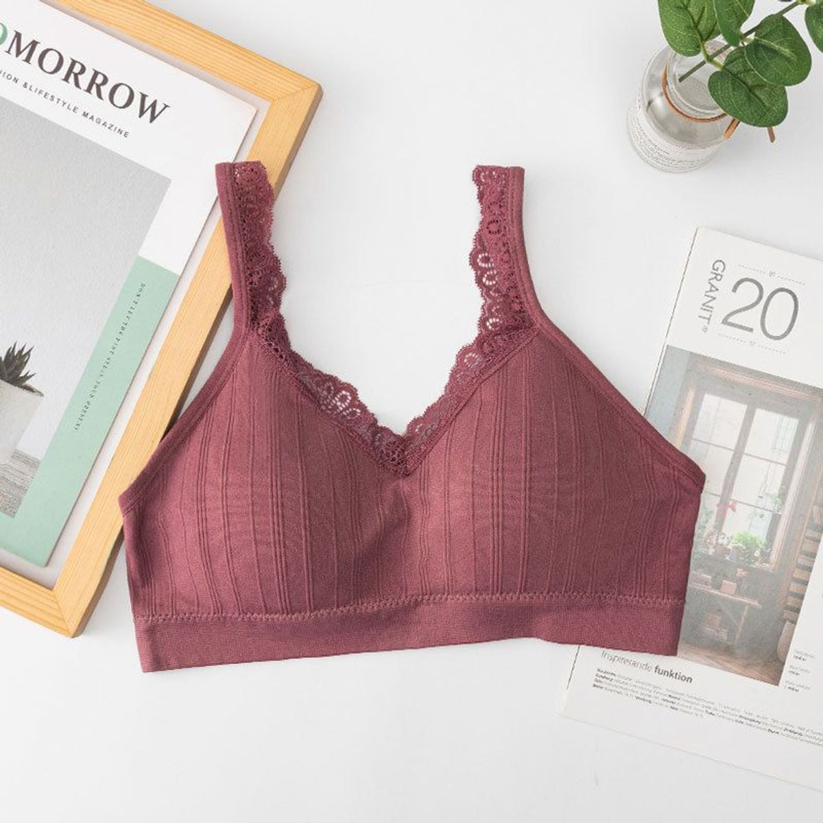 GENERICO - BRALETTE TOP DEPORTIVO ENCAJE