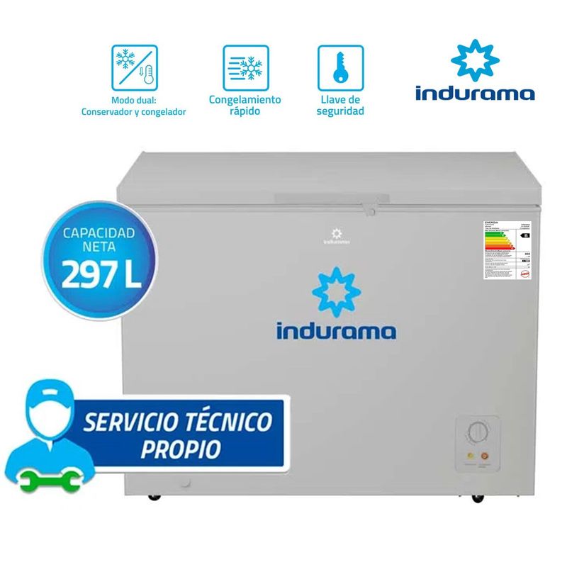 INDURAMA - Congeladora Indurama 297L Defrost Gran Capacidad CI-320GR Gris