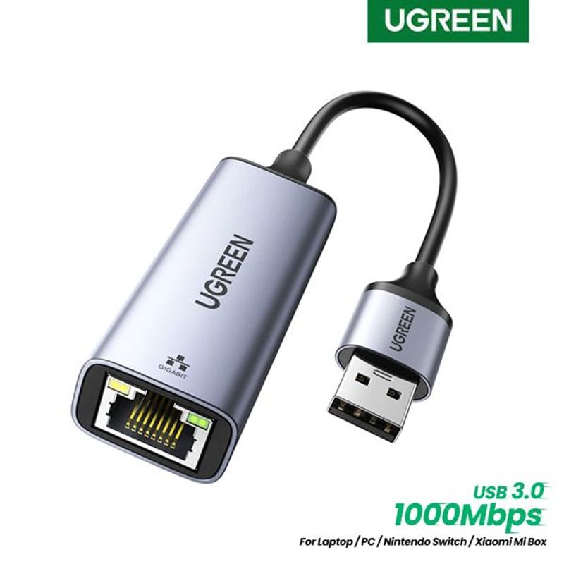 UGREEN - Adaptador UGREEN USB 3.0 Ethernet RJ45 Nintendo Switch Windows macOS