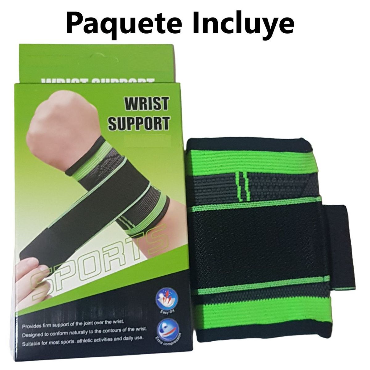 GENERICO - Muñequera de Compresión con cinta para deporte