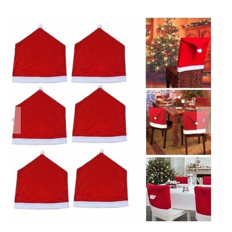 GENERICO - Funda para silla navideño gorrito pack 6