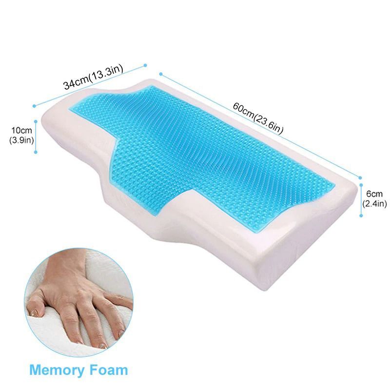 PERUMASSAGE - Almohada Cervical tipo Mariposa con Gel Memory Foam y Bambú