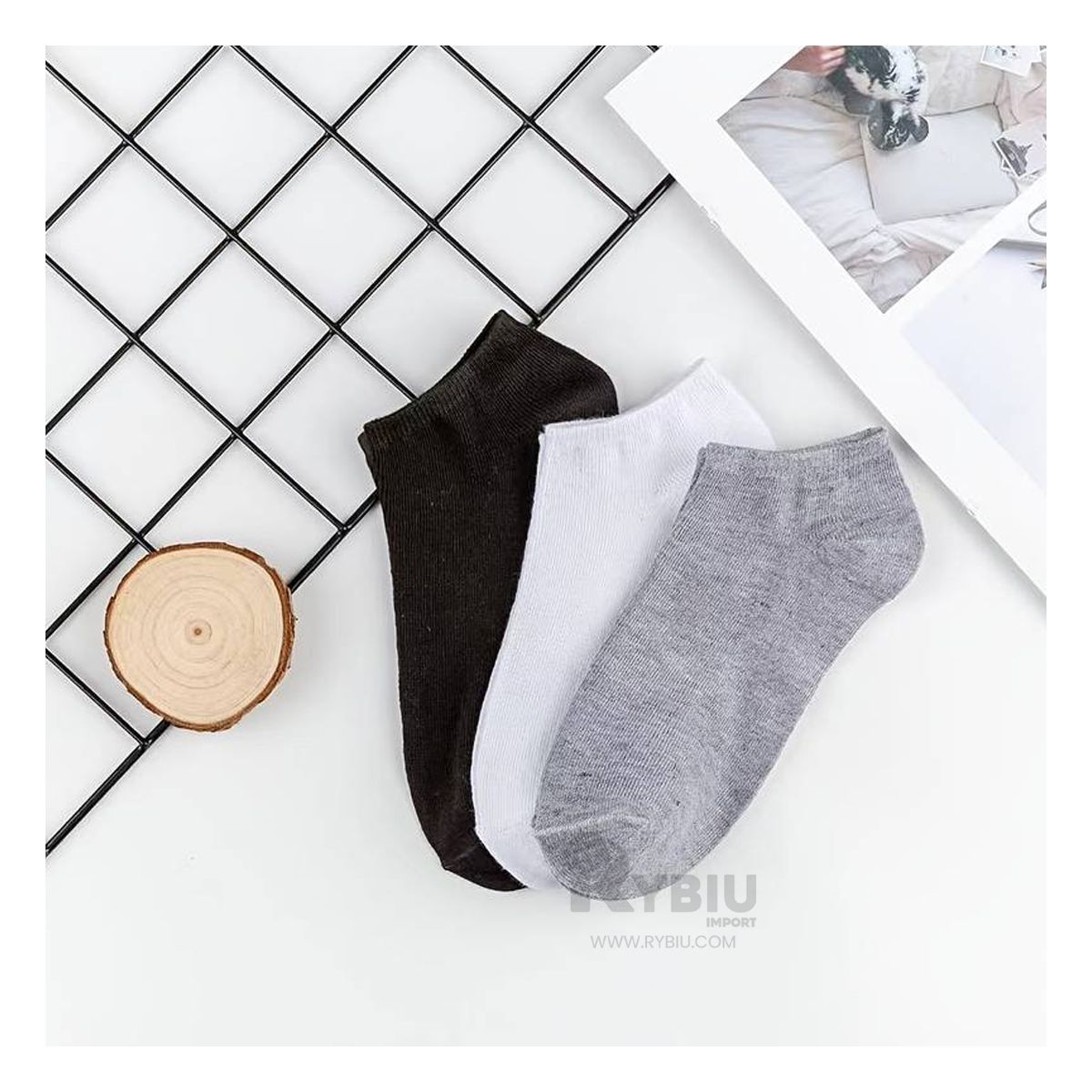 RYBIU IMPORT - Pack 3 Medias Algodón Unisex