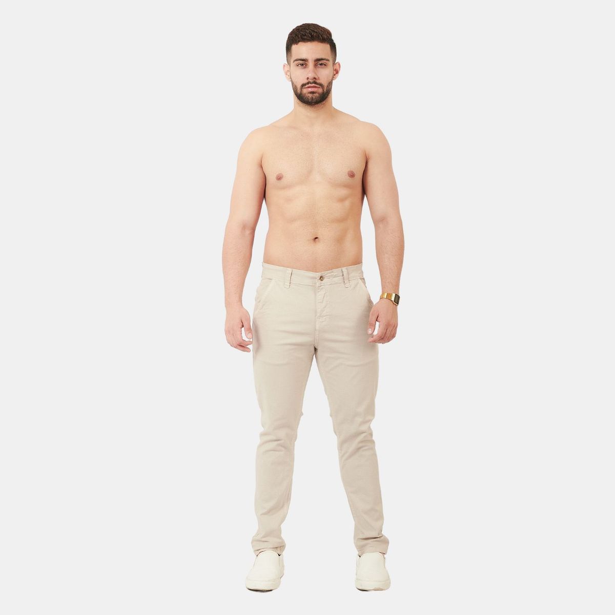 SAN COSME - Pantalón Chino Drill Hombre Hueso