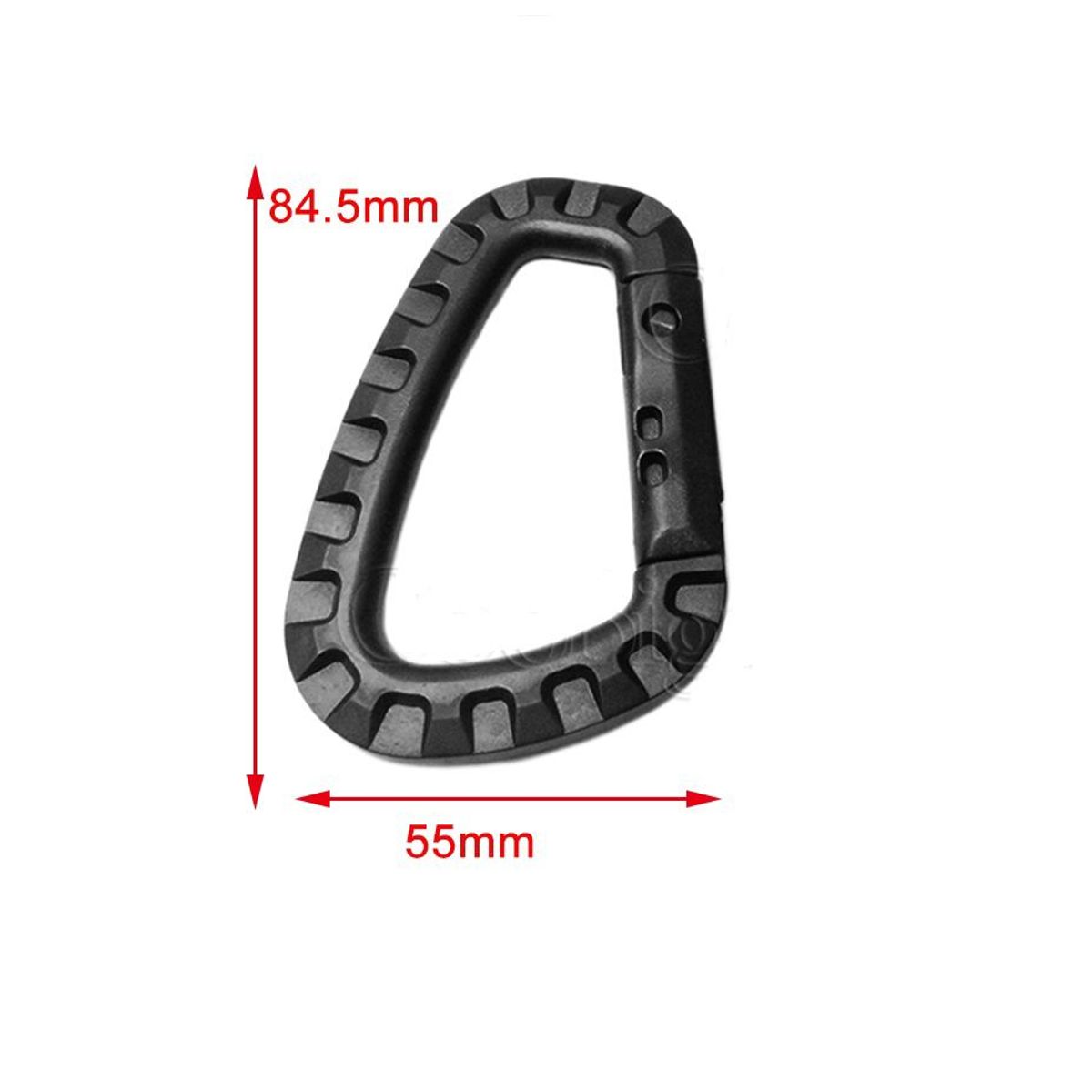 GENERICO - Mosquetón plástico D llavero OUTDOOR  para molle