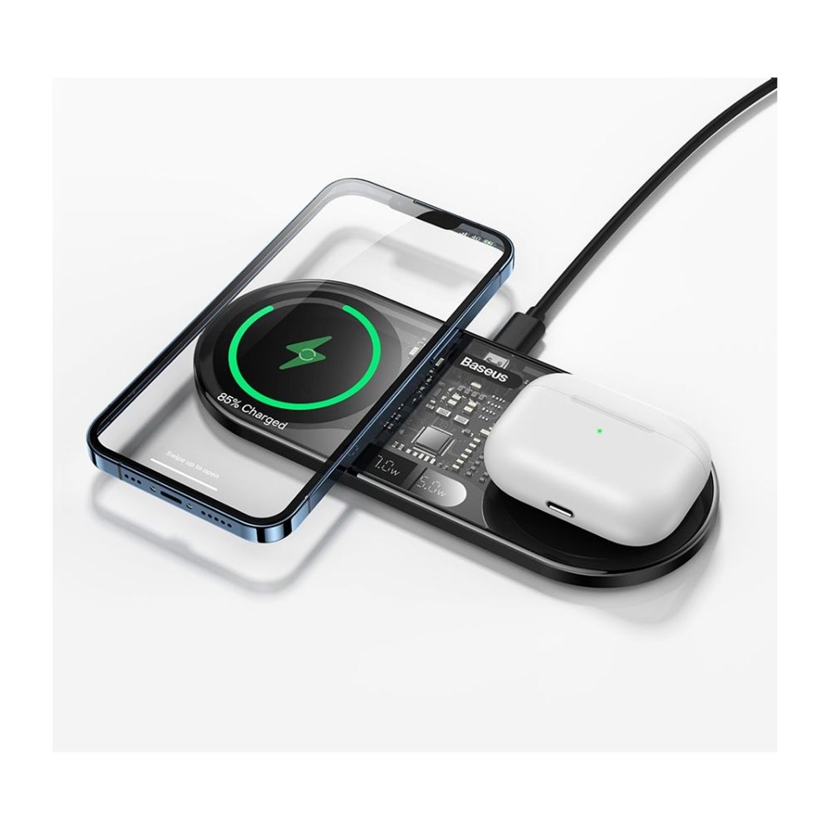 BASEUS - Cargador Inalámbrico Dual Baseus Carga Rapida Android Iphone