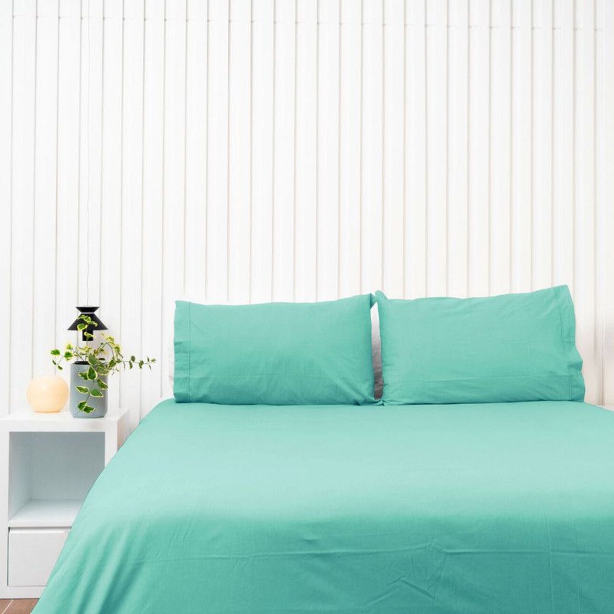 COBITEX HOME - Juego de sábanas Lisas Turquesa King Cobitex 100 algodón
